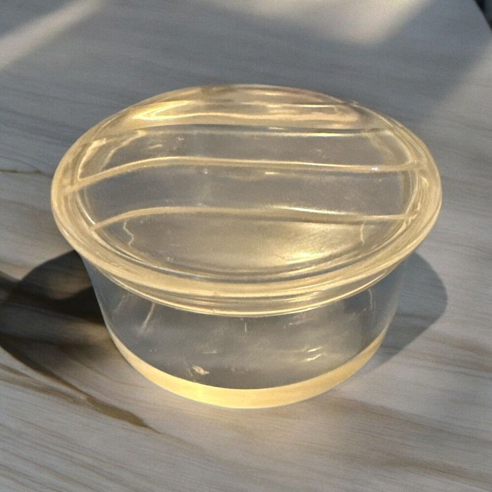 Vintage Jewelite 302 Clear Lucite Container USA For Jewelry Or Dressing Table